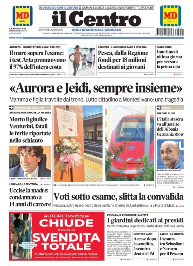 Prima-pagina-il centro-oggi-edizione-del-2024-06-15